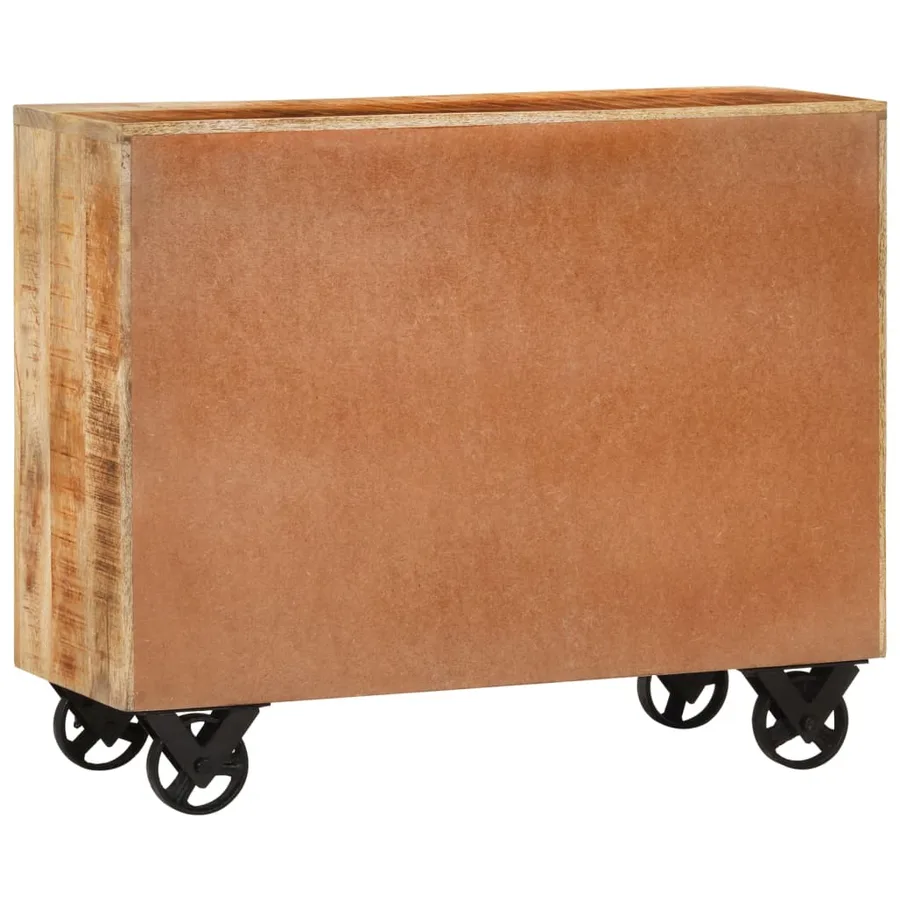 Buffet avec 3 tiroirs 80x30x65 cm bois de manguier brut massif - 4