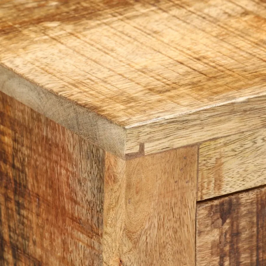 Buffet avec 3 tiroirs 80x30x65 cm bois de manguier brut massif - 5