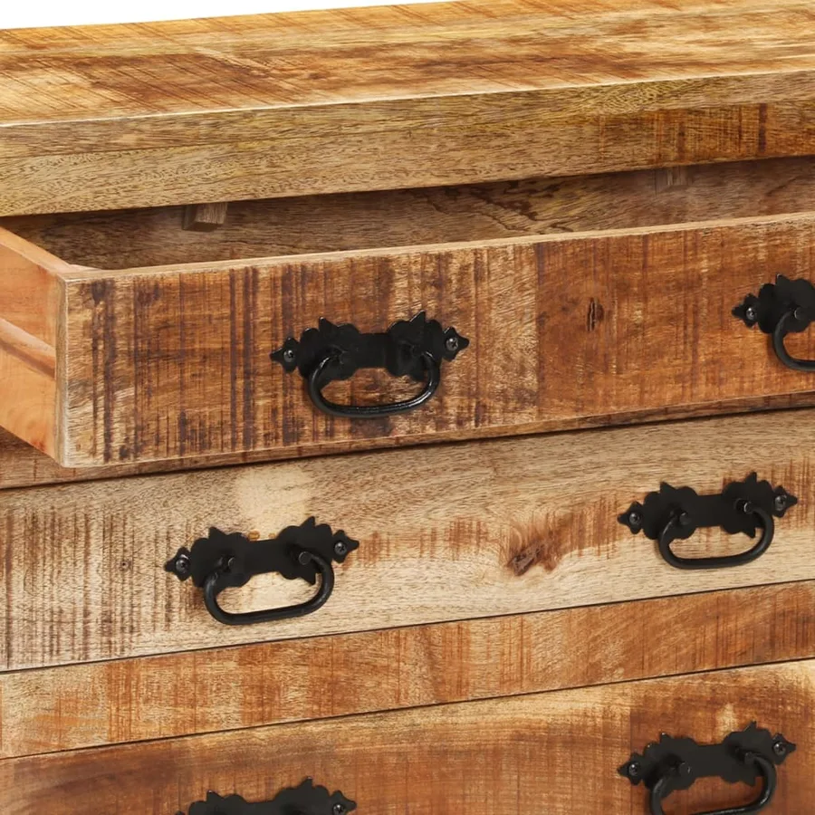 Buffet avec 3 tiroirs 80x30x65 cm bois de manguier brut massif - 6