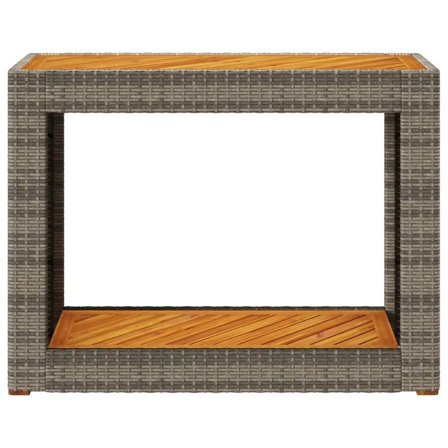 Table d'appoint de jardin dessus en bois gris 100x40x75 cm - 6