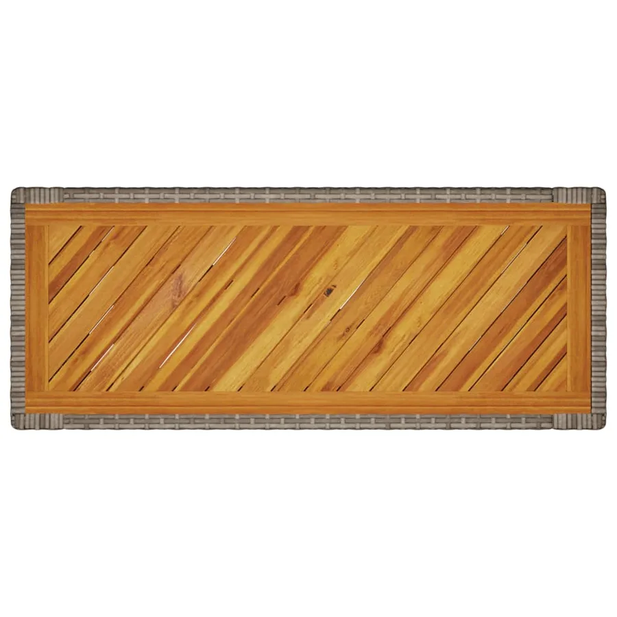Table d'appoint de jardin dessus en bois gris 100x40x75 cm - 8