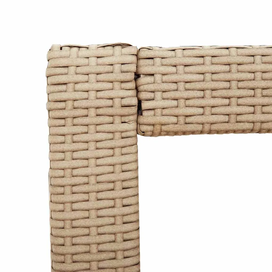Table d'appoint de jardin dessus en bois beige 60x40x75 cm - 9