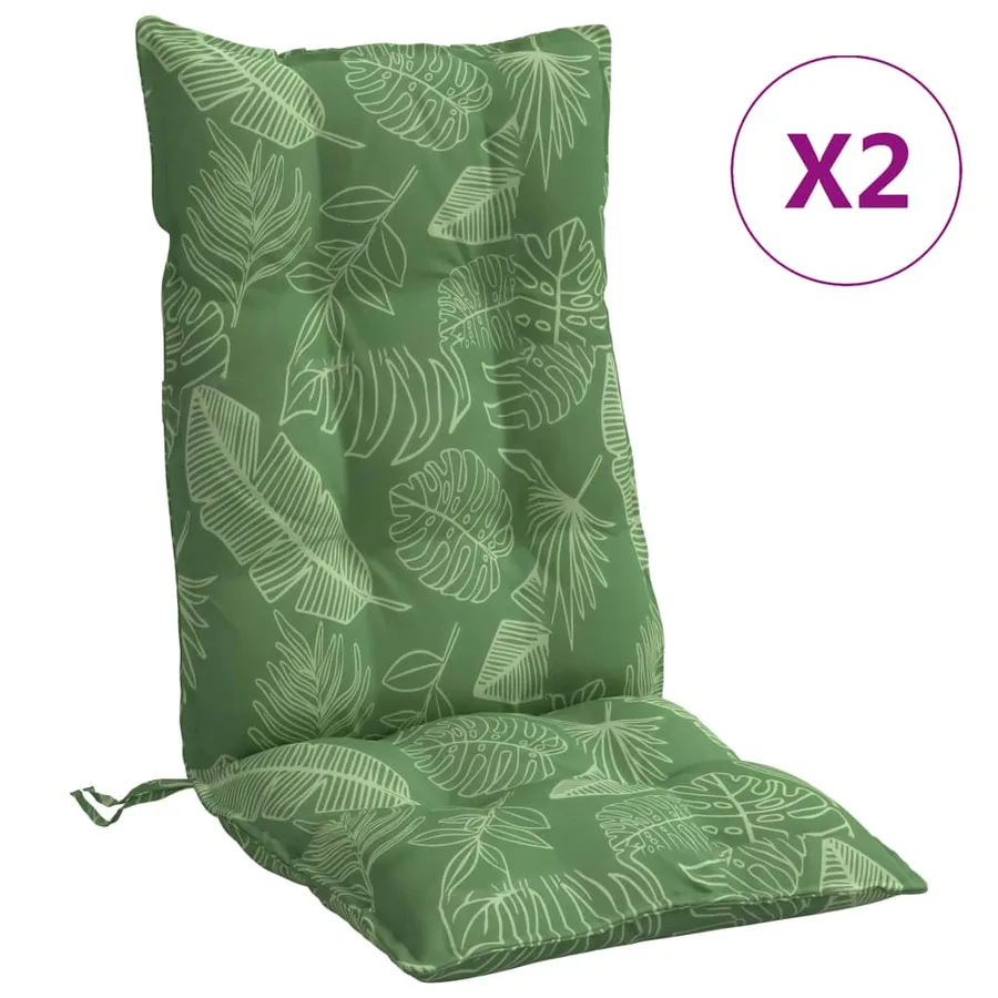 Coussins de chaise à dossier haut lot de 2 modèle de feuille - 2