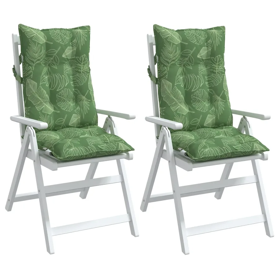 Coussins de chaise à dossier haut lot de 2 modèle de feuille - 4