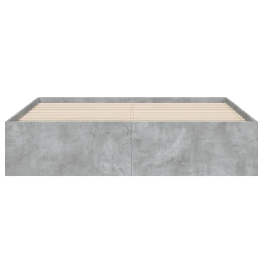 Cadre de lit avec tiroirs sans matelas gris béton 140x200 cm - 6
