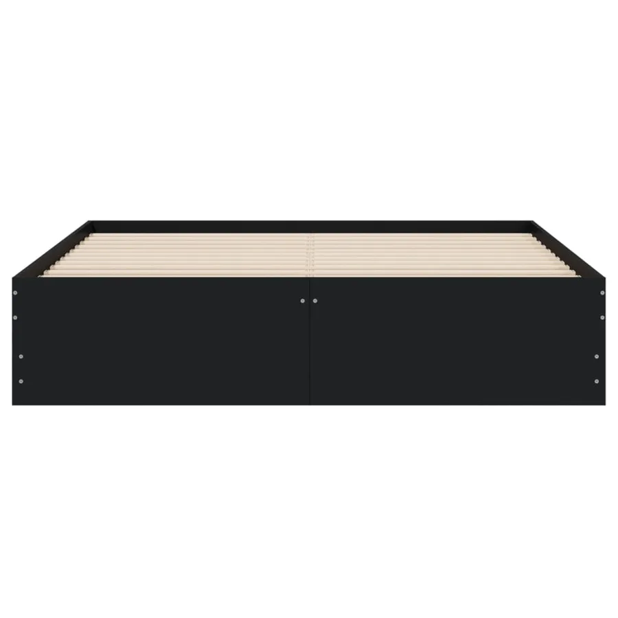 Cadre de lit avec tiroirs sans matelas noir 140x200 cm - 6