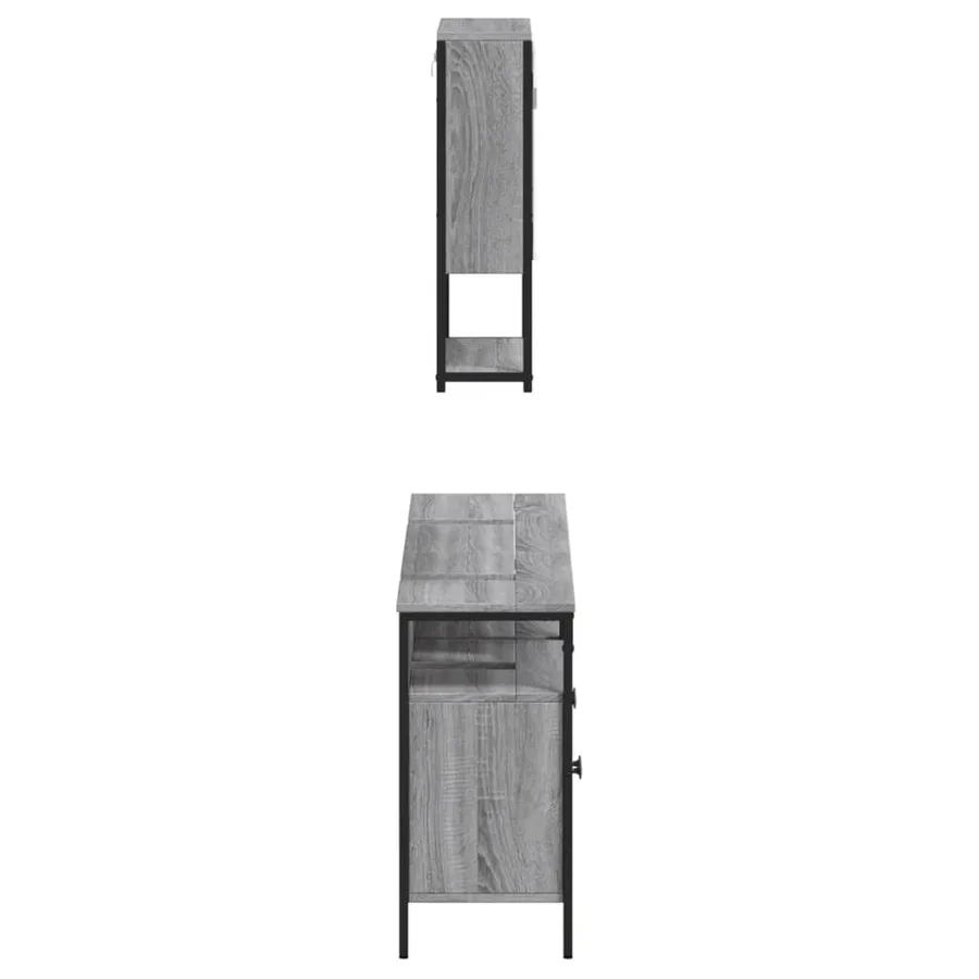 Ensemble de meubles de salle de bain 3 pcs Sonoma gris - 7