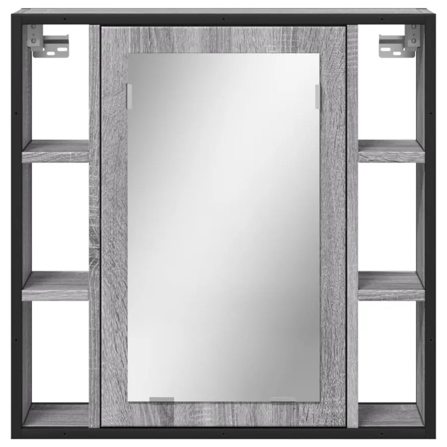 Armoire à miroir de salle de bain sonoma gris bois d’ingénierie - 5