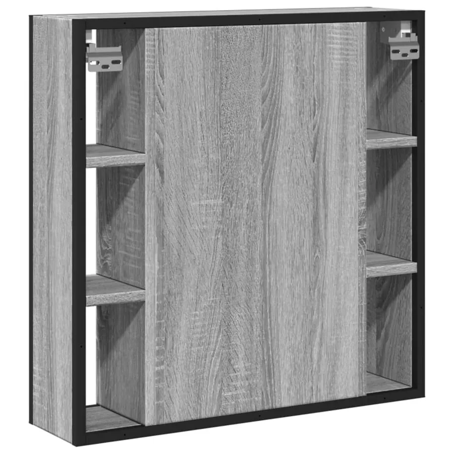 Armoire à miroir de salle de bain sonoma gris bois d’ingénierie - 8