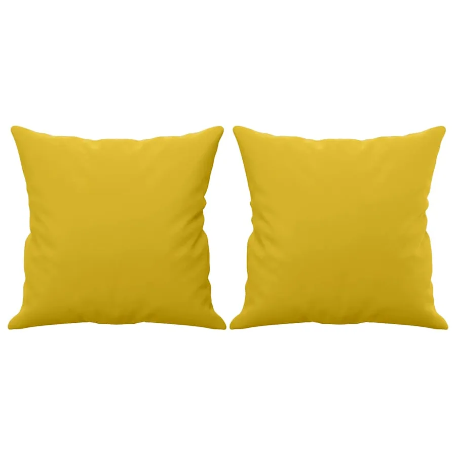 Canapé 2 places avec oreillers décoratifs jaune 120 cm velours - 5