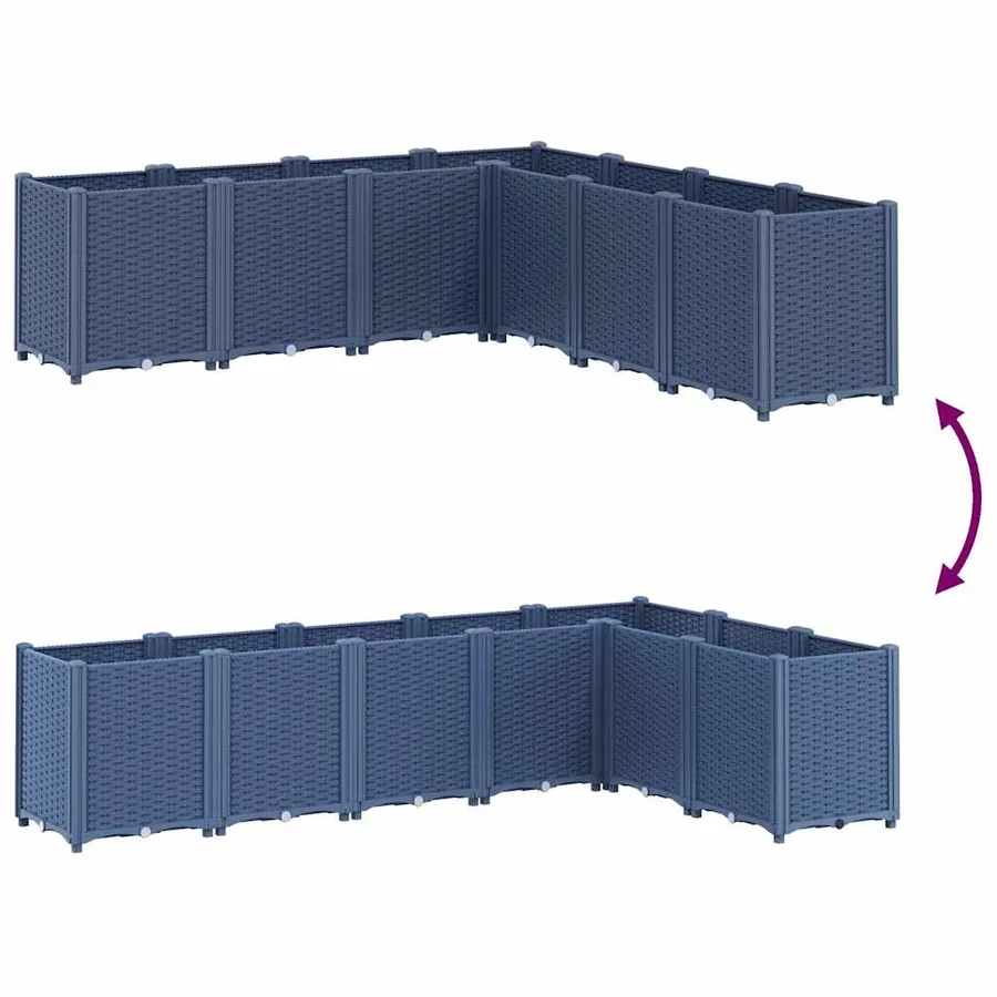 Jardinière bleu gris 160x160x53 cm PP - 6