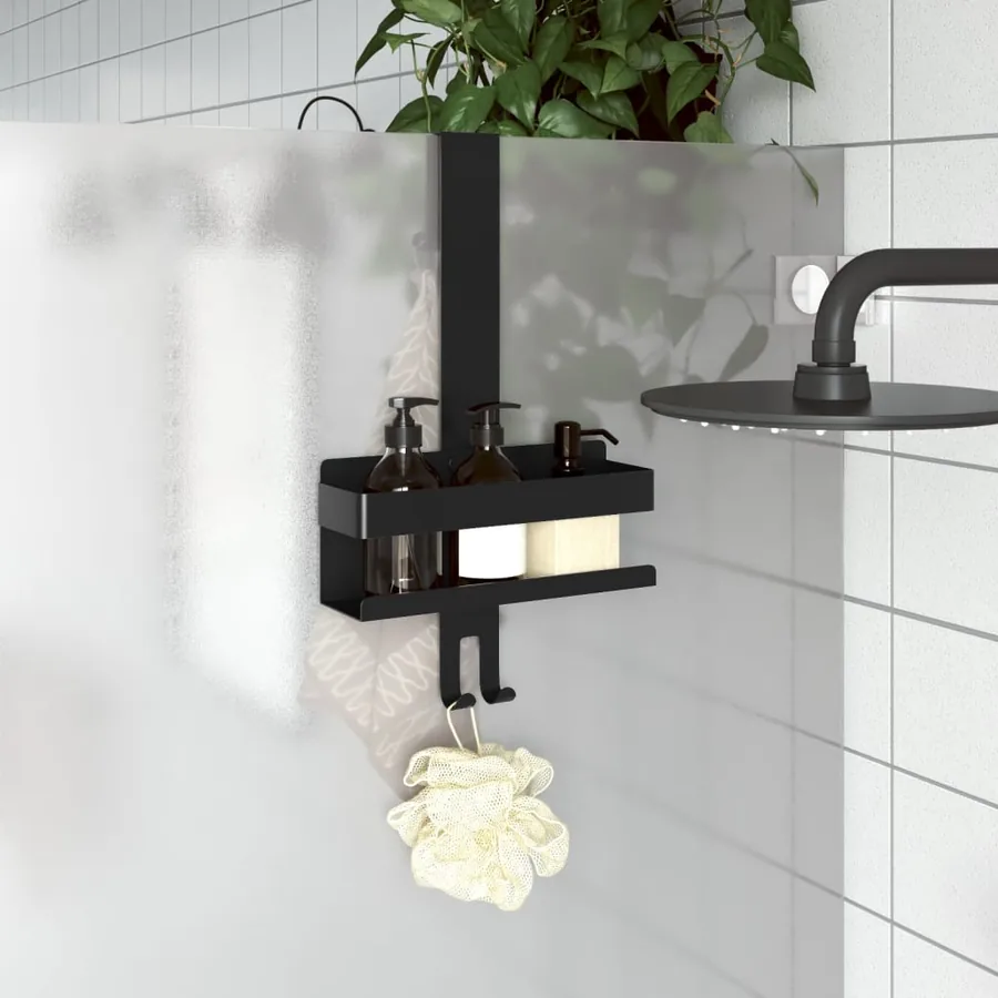 Support de douche suspendu noir mat acier inoxydable 304 brossé