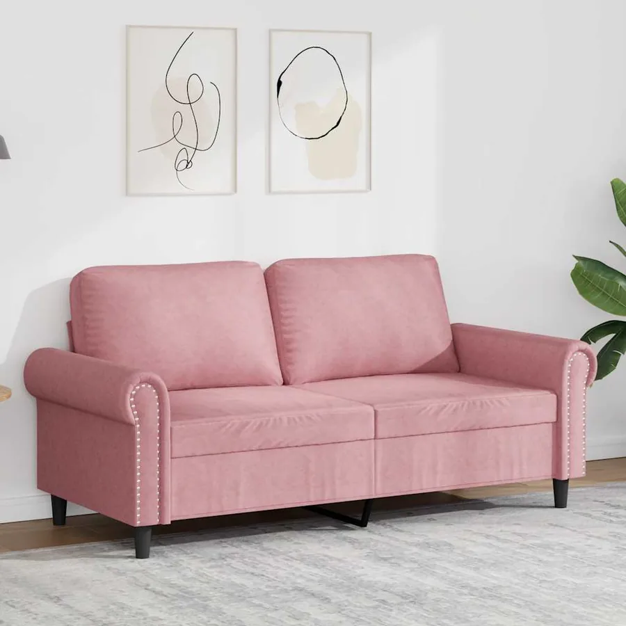Canapé à 2 places Rose 140 cm Velours
