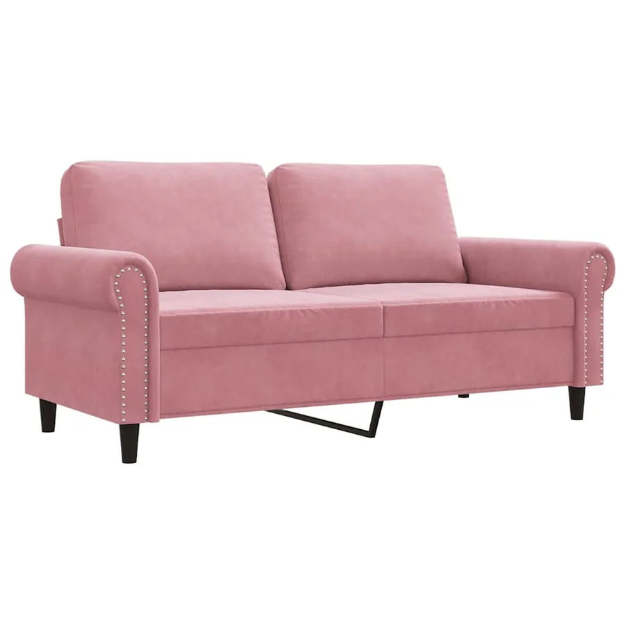 Canapé à 2 places Rose 140 cm Velours - 2