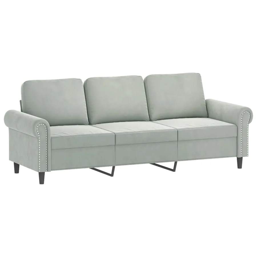 Ensemble de canapés 4 pcs avec coussins gris clair velours - 5
