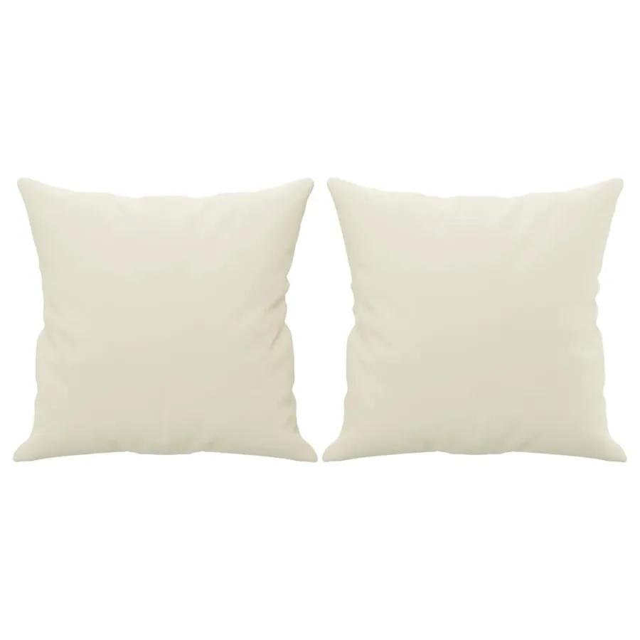 Canapé 2 places avec oreillers décoratifs crème 120 cm velours - 5