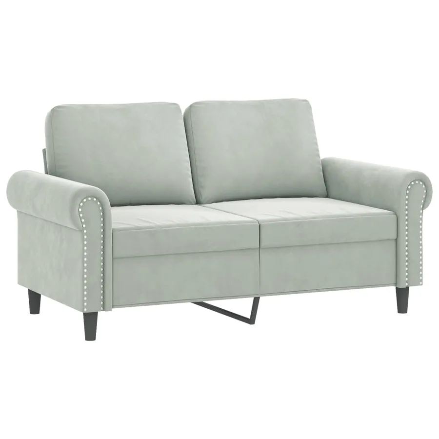Ensemble de canapés 3 pcs avec coussins gris clair velours - 4