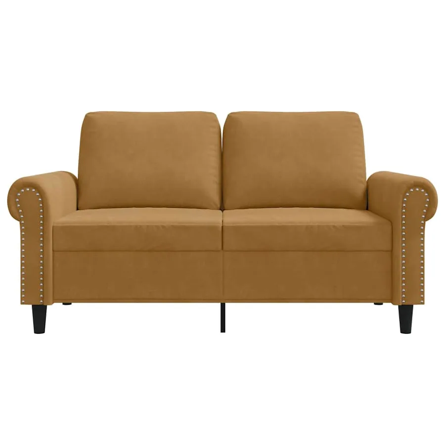 Canapé à 2 places Marron 120 cm Velours - 4