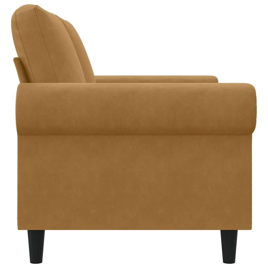 Canapé à 2 places Marron 120 cm Velours - 5