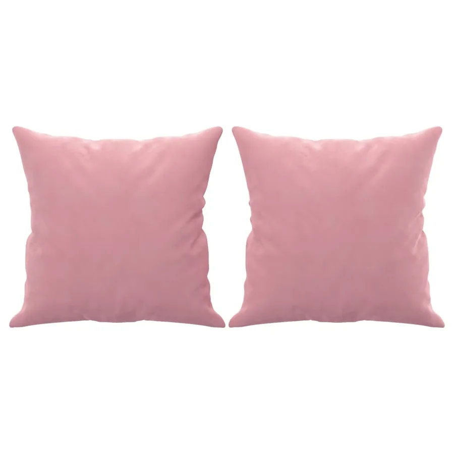 Canapé 2 places avec oreillers décoratifs rose 140 cm velours - 5