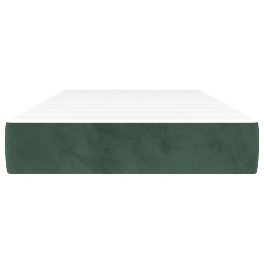 Matelas de lit à ressorts ensachés fermeté moyenne vert foncé 120x190x20 cm - 3