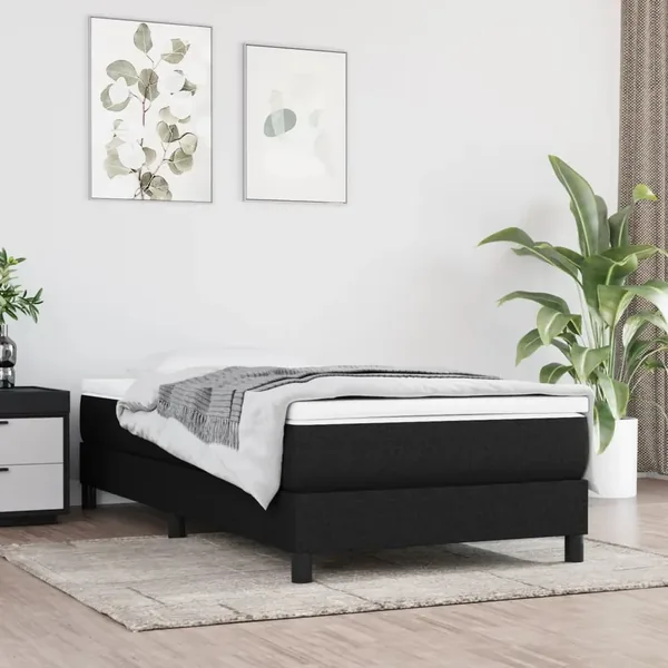 Matelas de lit à ressorts ensachés fermeté moyenne noir 120x190x20 cm Tissu