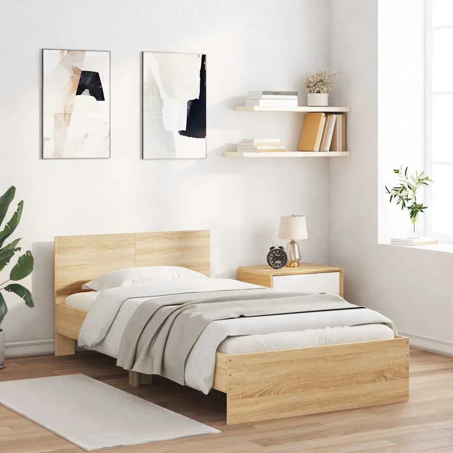 Cadre de lit sans matelas avec lumières LED 100x200 cm - 4