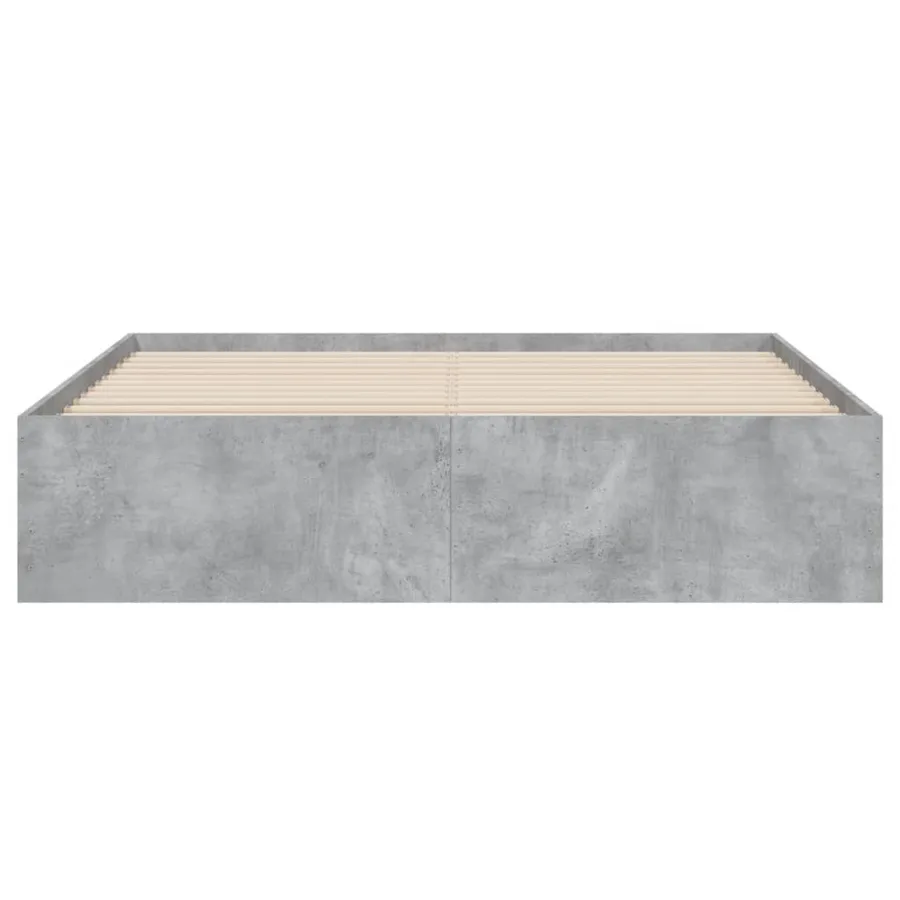 Cadre de lit avec tiroirs sans matelas gris béton 150x200 cm - 6