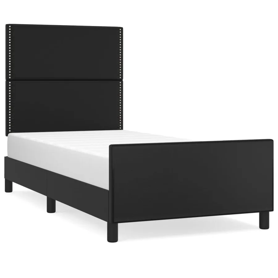 Cadre de lit sans matelas noir 90x200 cm similicuir - 2