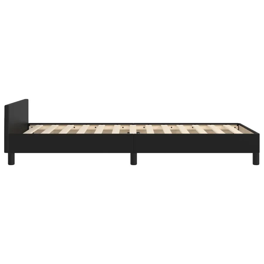 Cadre de lit sans matelas noir 90x200 cm similicuir - 7