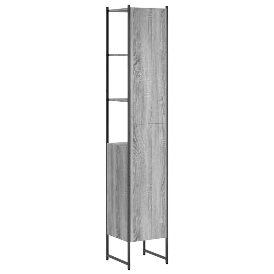 Armoire de salle de bain sonoma gris bois d'ingénierie - 8