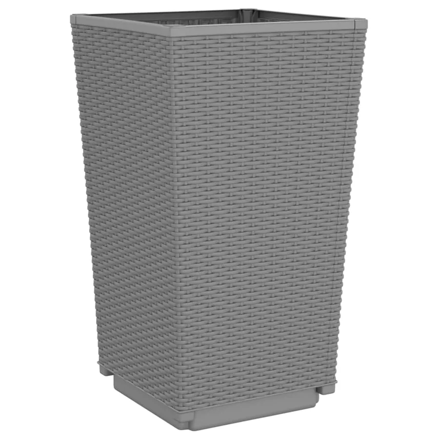 Jardinières 2 pcs gris clair 32,5x32,5x57 cm polypropylène - 7