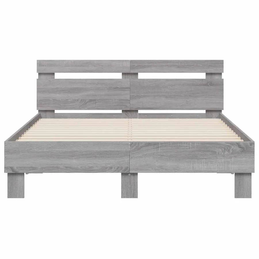 Cadre de lit avec LED sans matelas sonoma gris 135x190 cm - 7
