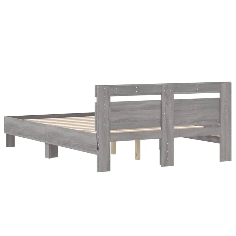 Cadre de lit avec LED sans matelas sonoma gris 135x190 cm - 9