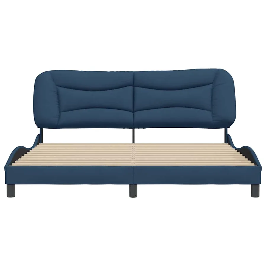 Cadre de lit sans matelas Hvar bleu 180x200 cm tissu - 4