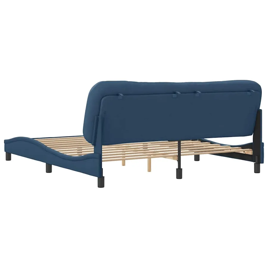 Cadre de lit sans matelas Hvar bleu 180x200 cm tissu - 6