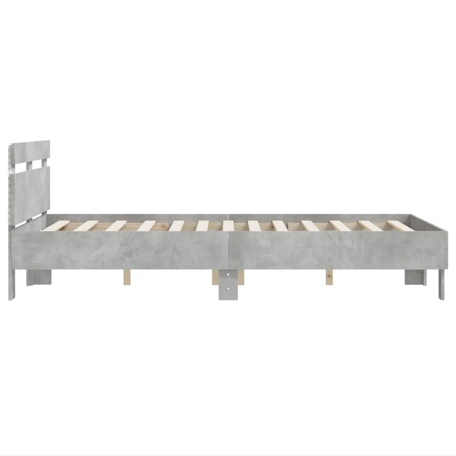 Cadre de lit avec LED sans matelas gris béton 135x190 cm - 8