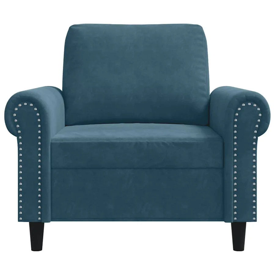 Fauteuil Bleu 60 cm Velours - 4