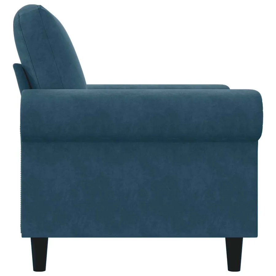 Fauteuil Bleu 60 cm Velours - 5