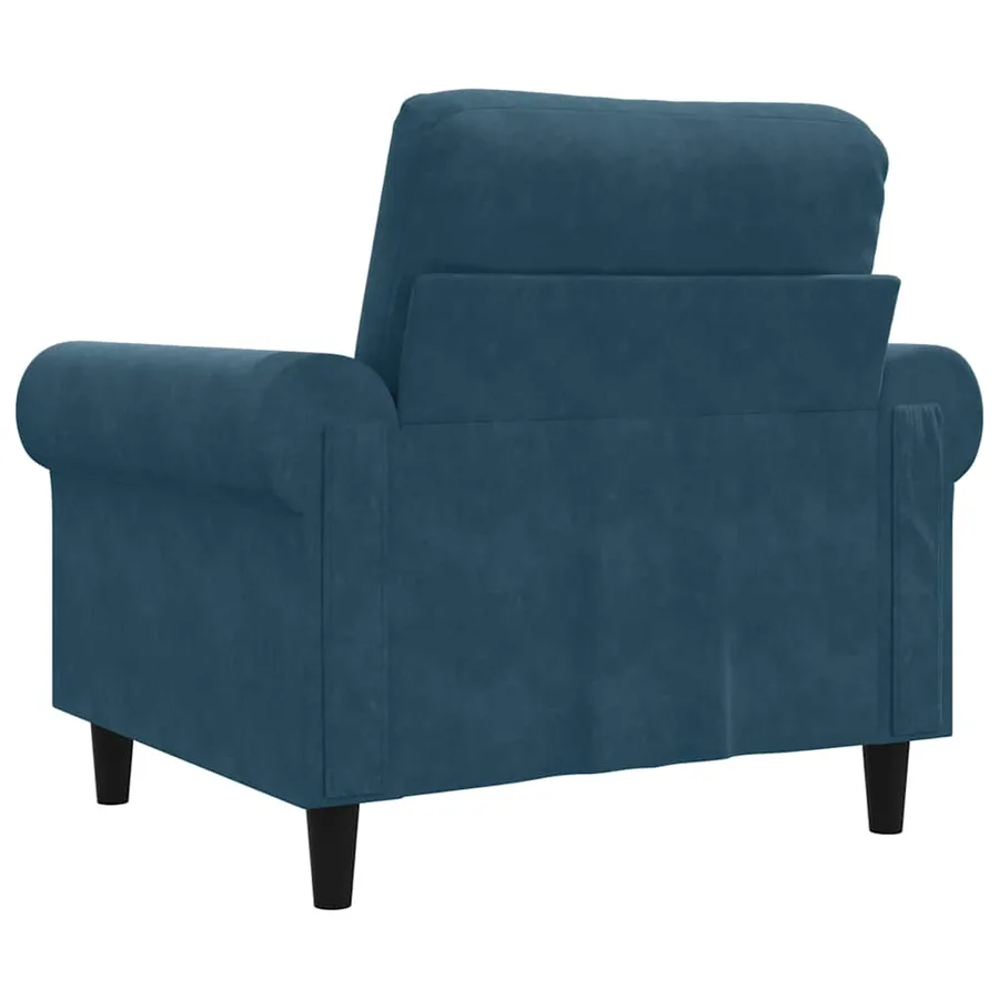 Fauteuil Bleu 60 cm Velours - 6