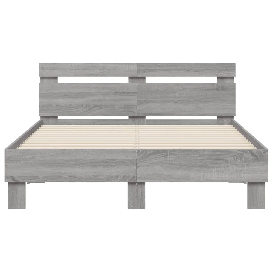 Cadre de lit avec LED sans matelas sonoma gris 120x190 cm - 7