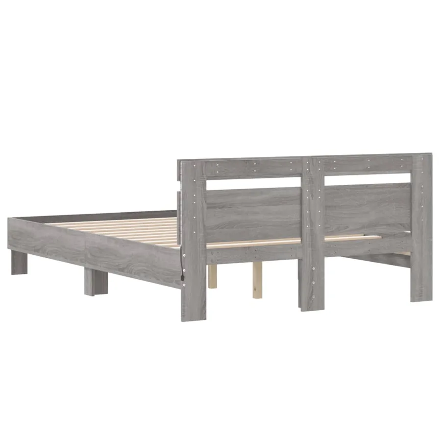 Cadre de lit avec LED sans matelas sonoma gris 120x190 cm - 9