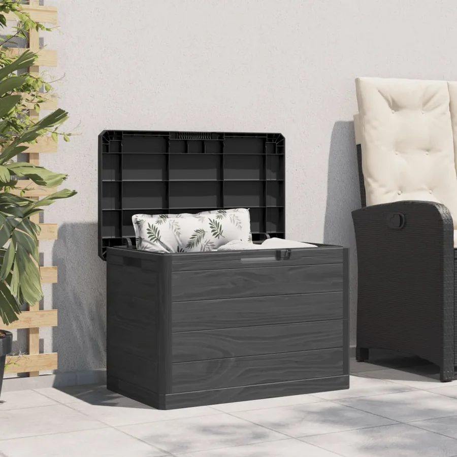 Boîte à coussins d'extérieur anthracite 77,5x44,5x53 cm PP - 3