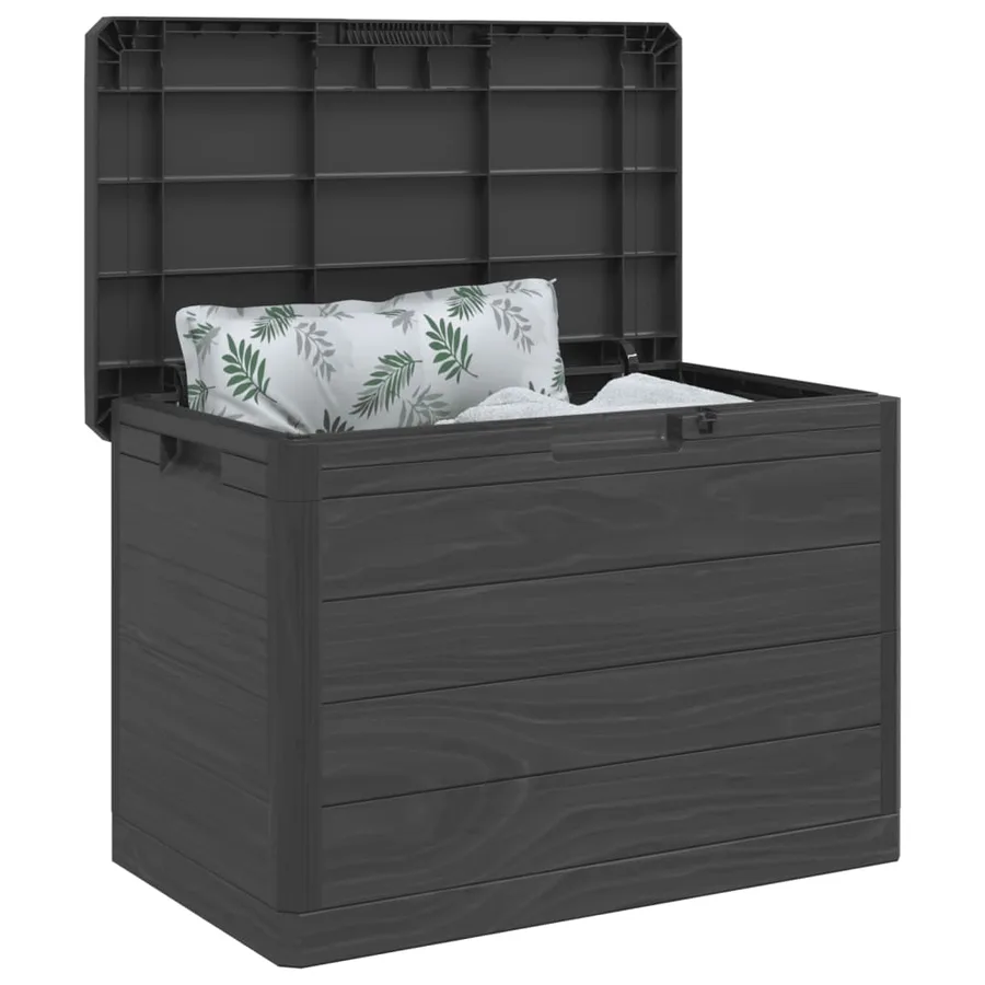 Boîte à coussins d'extérieur anthracite 77,5x44,5x53 cm PP - 4