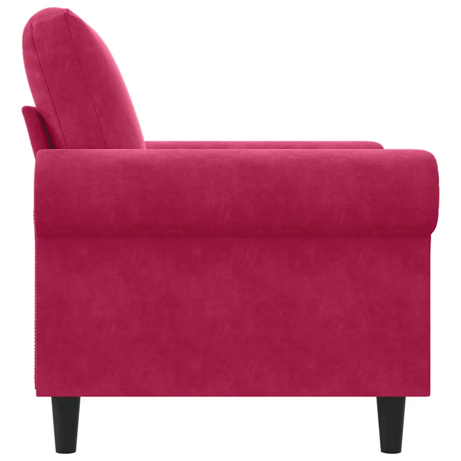 Fauteuil Rouge bordeaux 60 cm Velours - 5