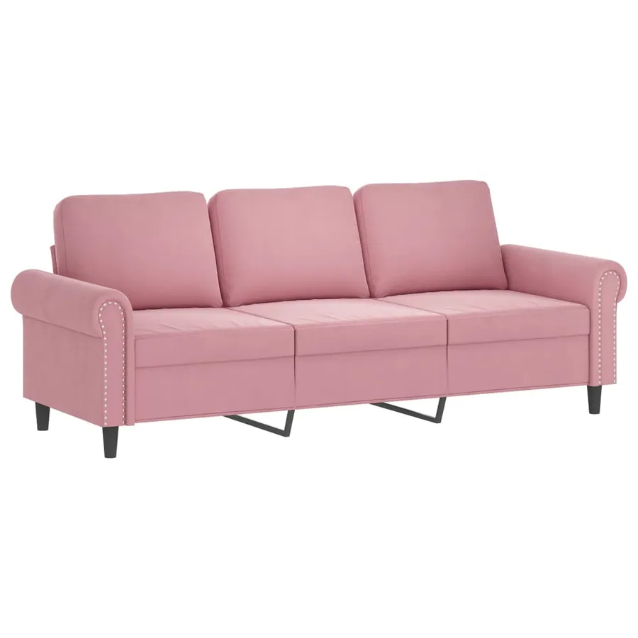 Ensemble de canapés 3 pcs avec coussins Rose Velours - 5