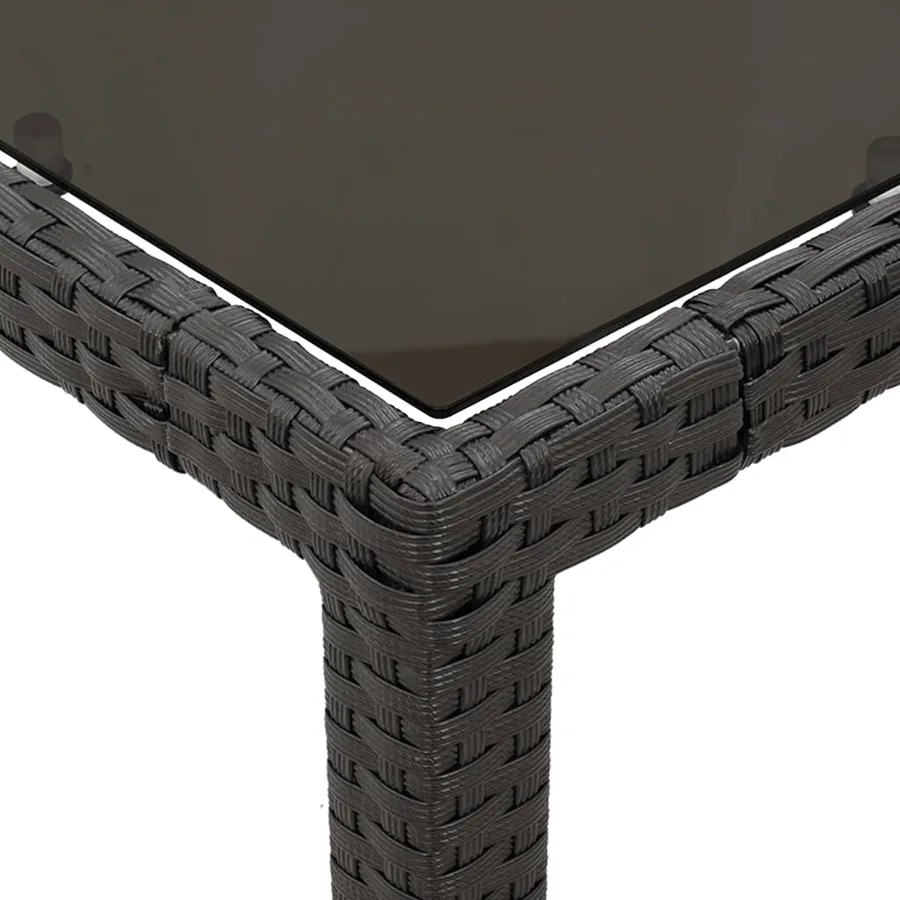 Ensemble à manger de jardin coussins 5pcs Noir Résine tressée - 6