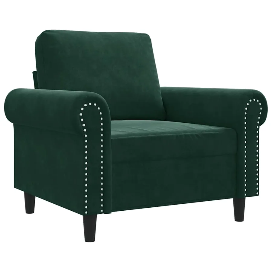 Fauteuil Vert foncé 60 cm Velours - 2