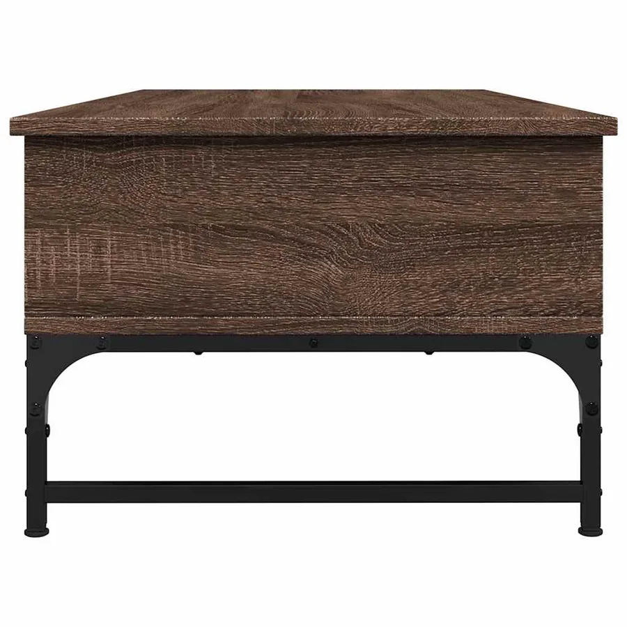 Table basse chêne marron 100x50x35cm bois d'ingénierie et métal - 6