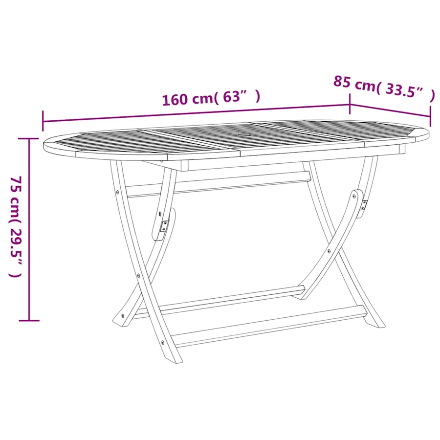 Ensemble à manger de jardin 7 pcs Bois d'acacia solide - 10